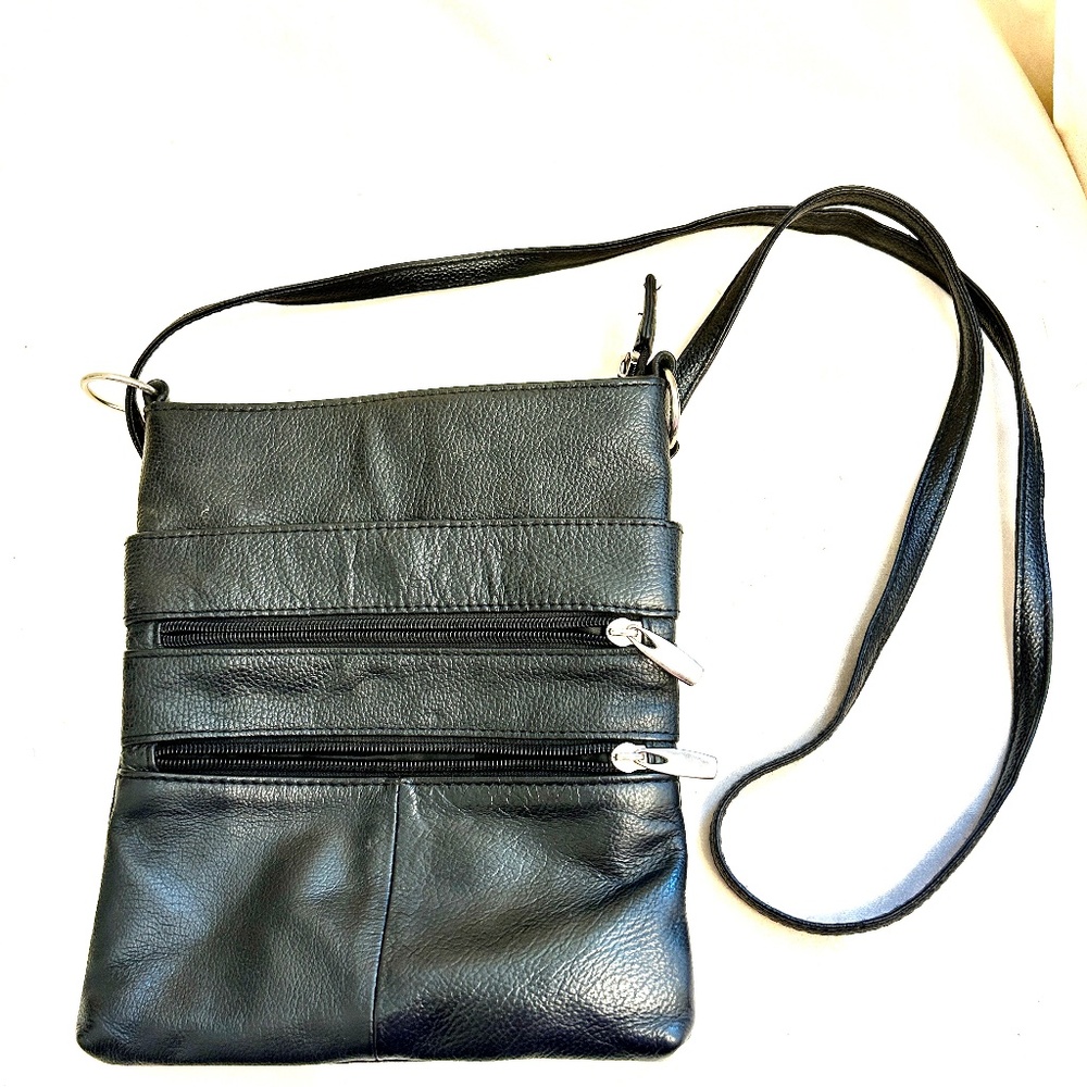 🔥🔥 Small Genuine Black Leather Crossbody Bag